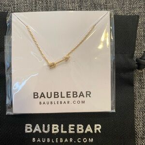 New BaubleBar gold tone tone mini arrow necklace